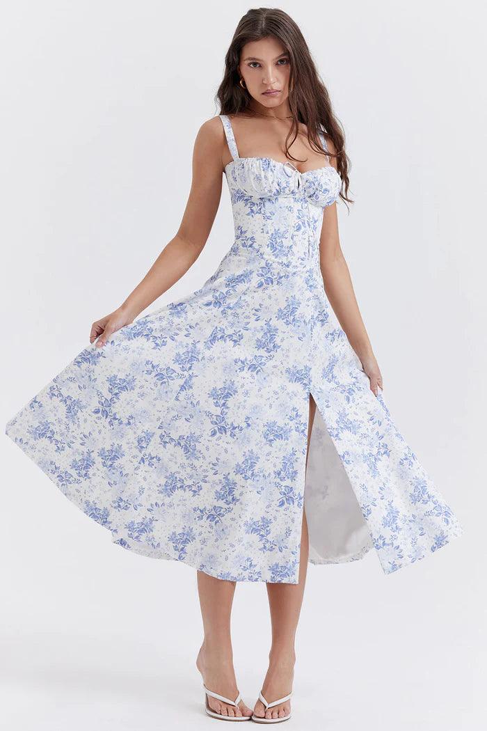 Emma Elegant Bustier Dress with Tied Back