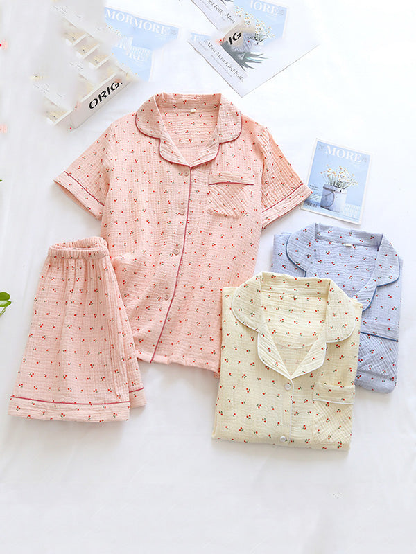 Chloé – Soft cotton pajama with cherry print