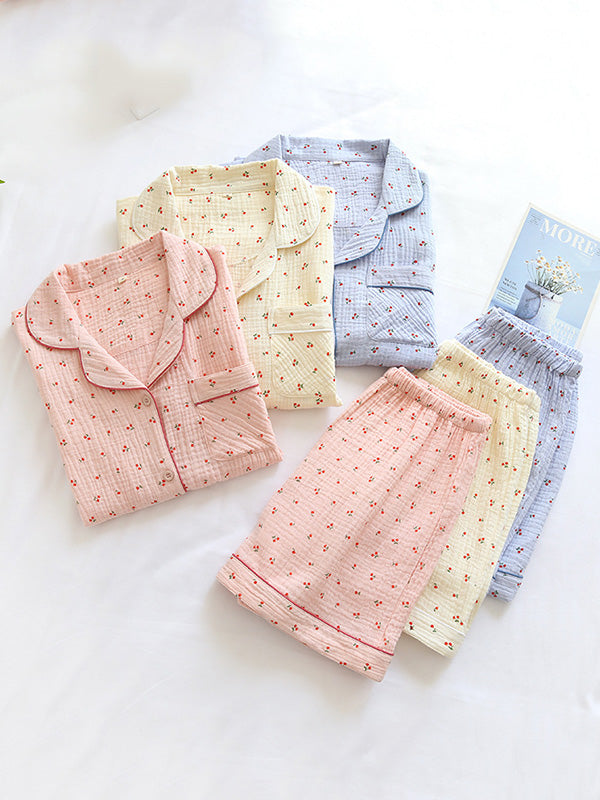Chloé – Soft cotton pajama with cherry print