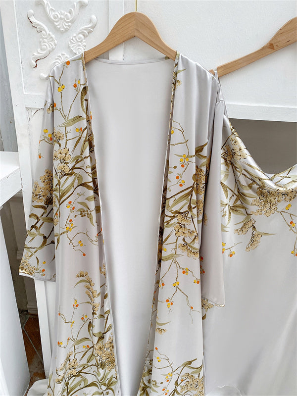 Léa Élégante Pyjama Set en Satin (4 pièces)