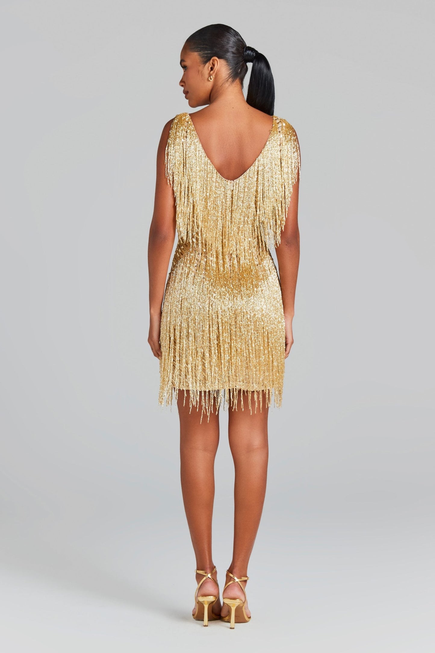 Sophie Shimmering and Elegant Fringe Beaded Robe