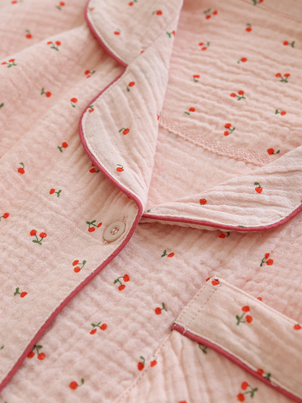 Chloé – Soft cotton pajama with cherry print