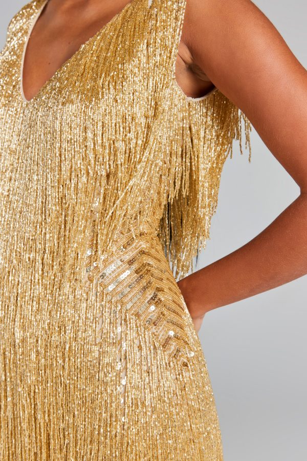 Sophie Shimmering and Elegant Fringe Beaded Robe