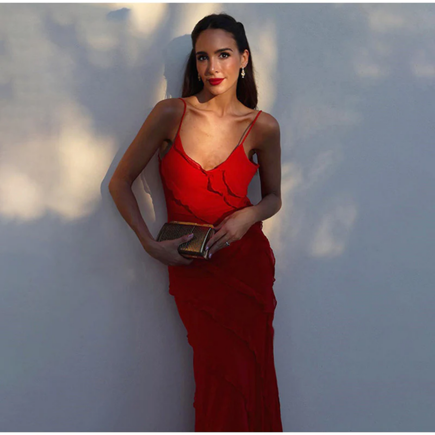 Long Dress for Women - Elegant Fluid Ruffles