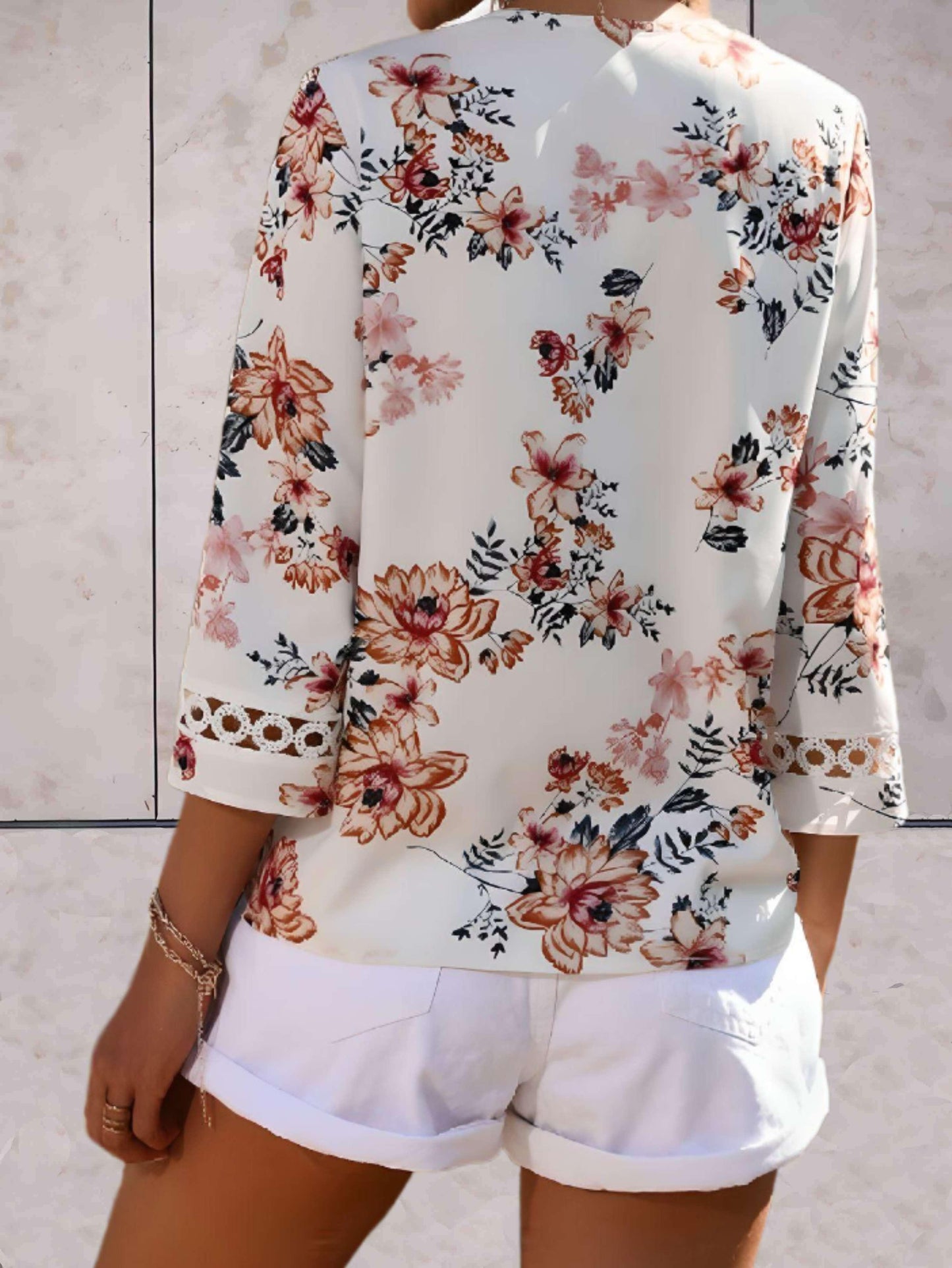 Women's Blouse - 3/4 Bell Sleeves in Lace