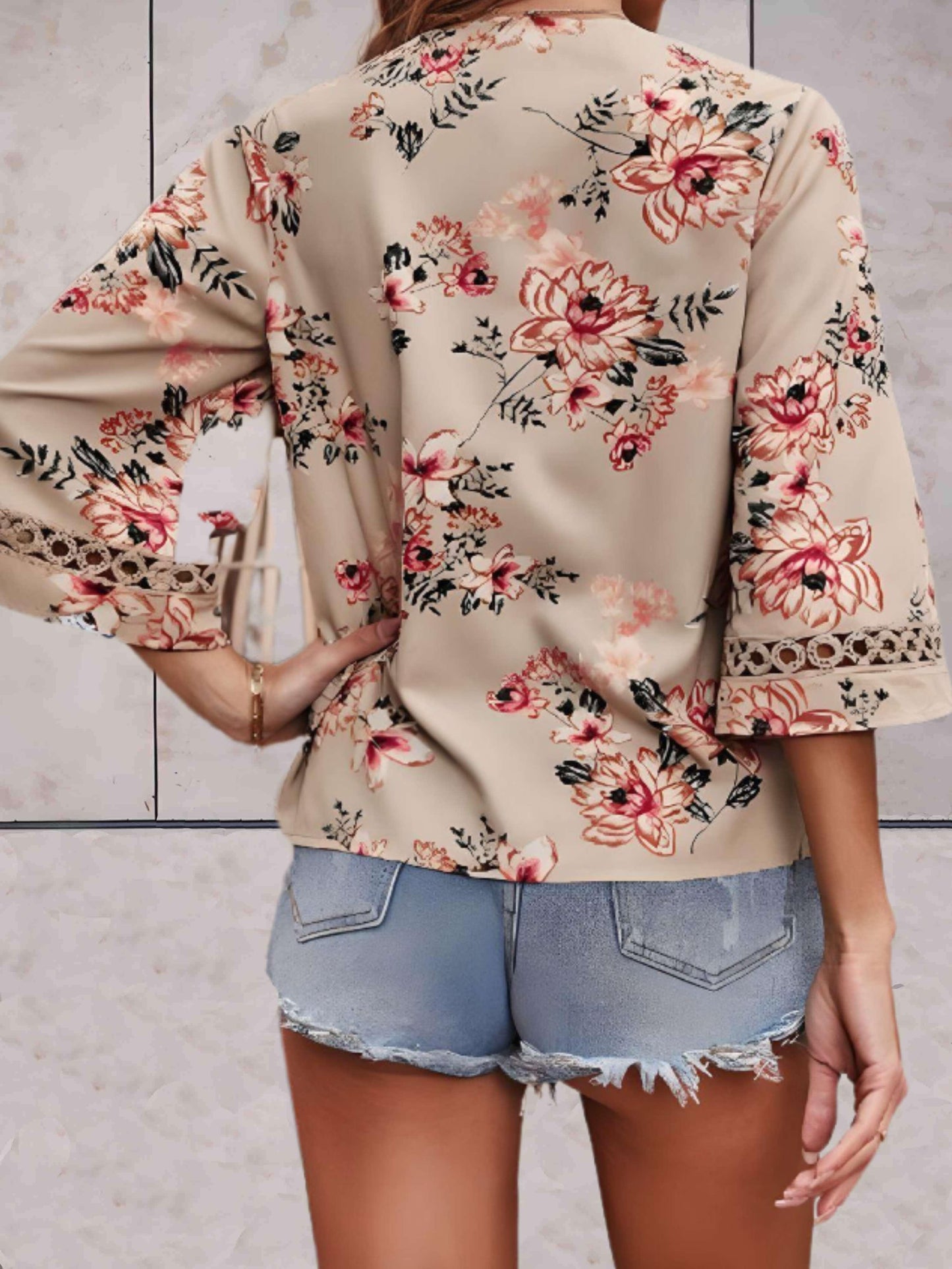 Women's Blouse - 3/4 Bell Sleeves in Lace