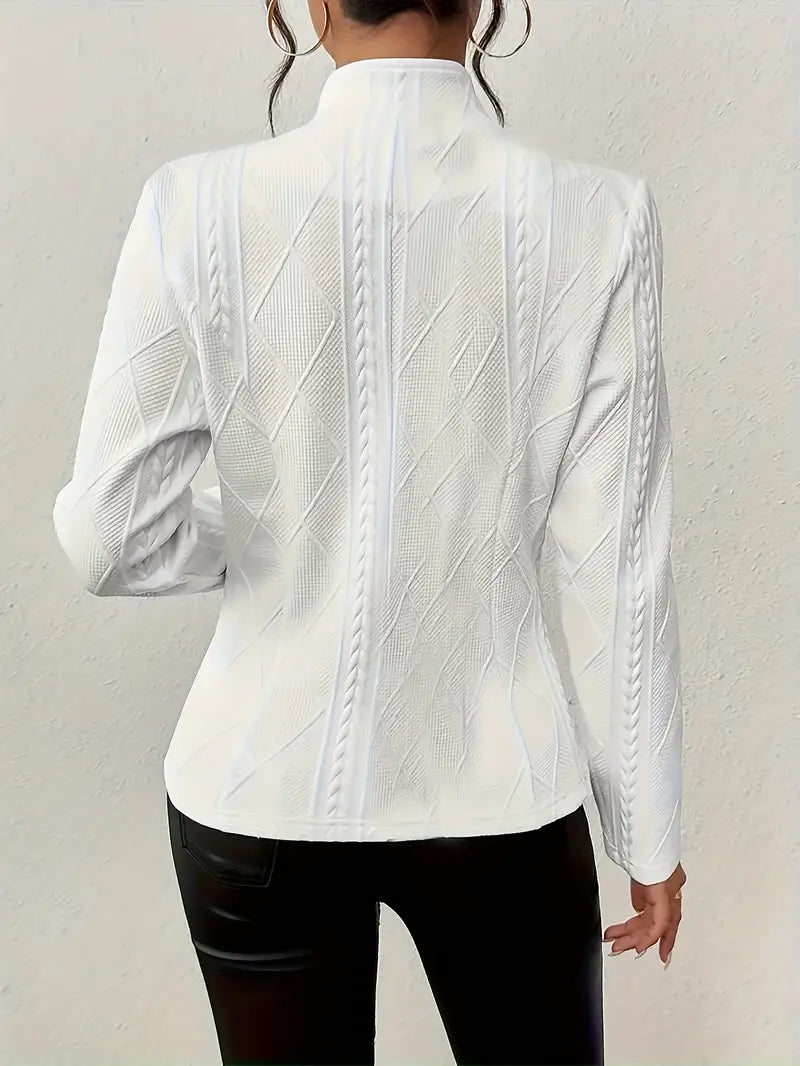 Léa Élégante Veste Texturée en Maille