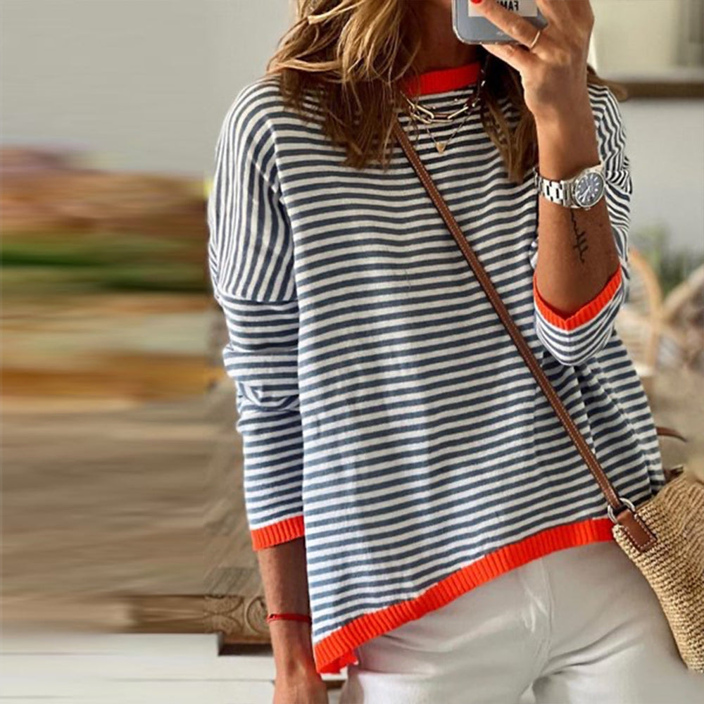 Sophie Elegant Striped T-shirt in Soft Cotton