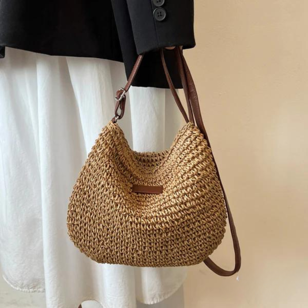 Sophie – Elegant Woven Shoulder Clutch Bag