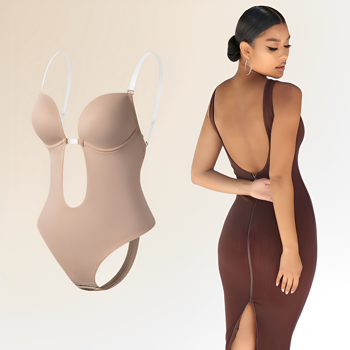 Elegant and invisible backless body Léa