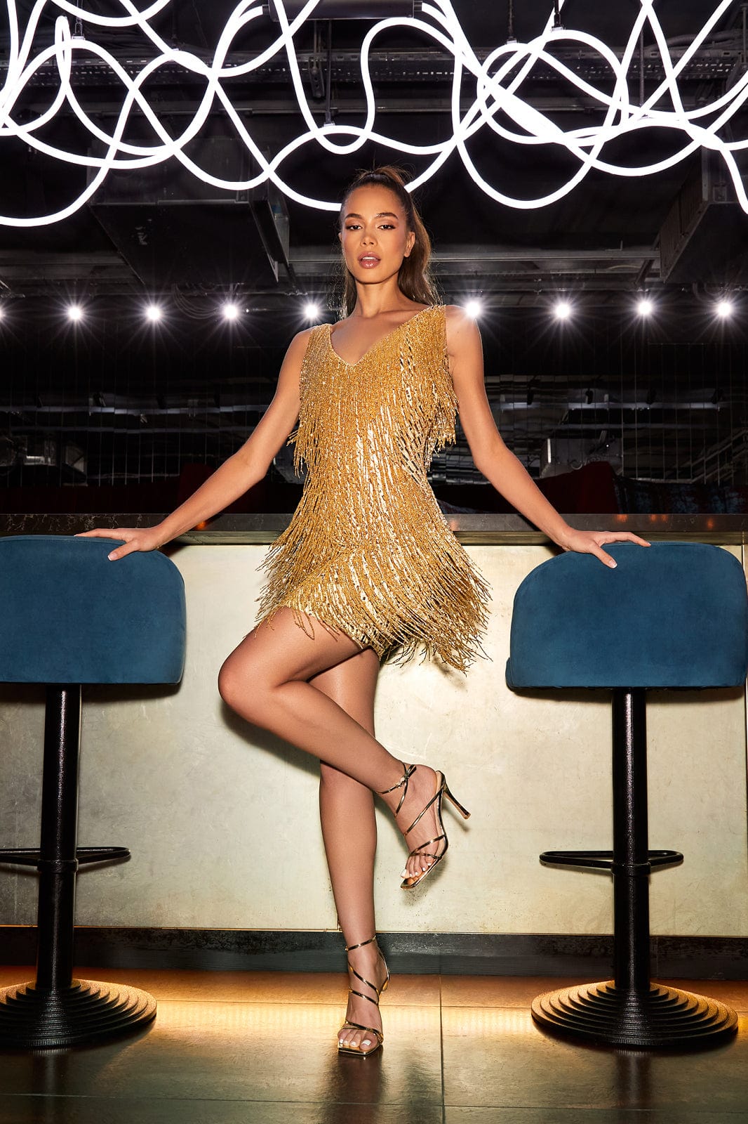 Sophie Shimmering and Elegant Fringe Beaded Robe