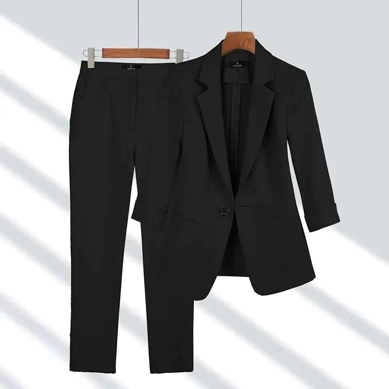 Sophie – Élégant Tailleur Structuré Femme Blazer & Pantalon