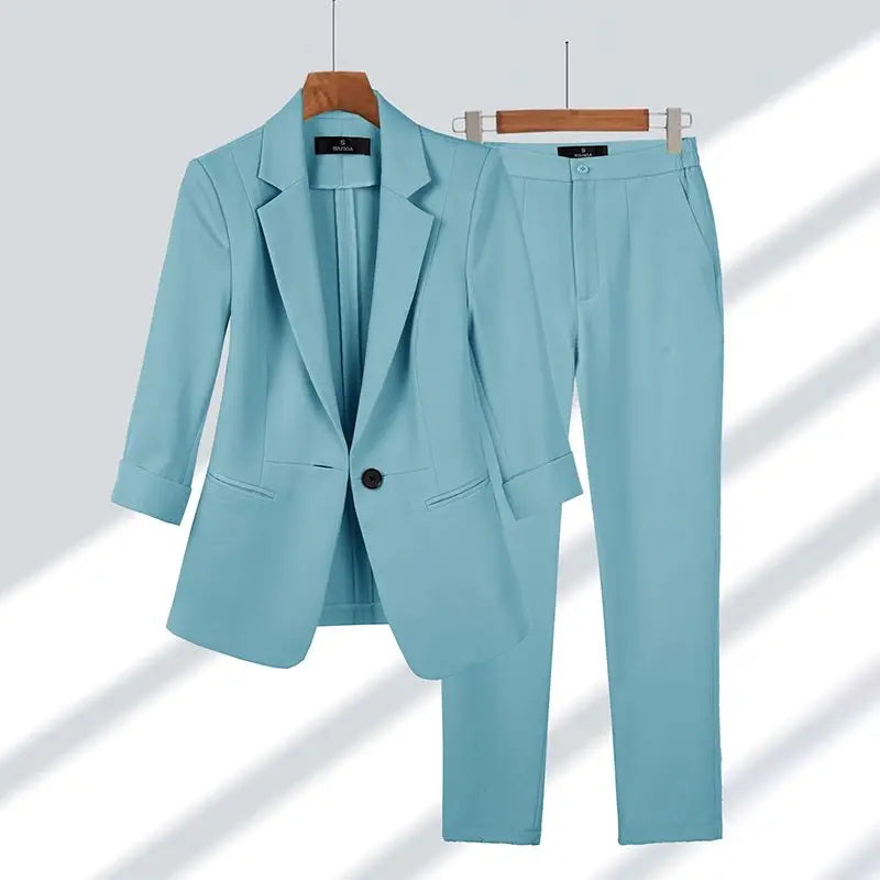 Sophie – Élégant Tailleur Structuré Femme Blazer & Pantalon