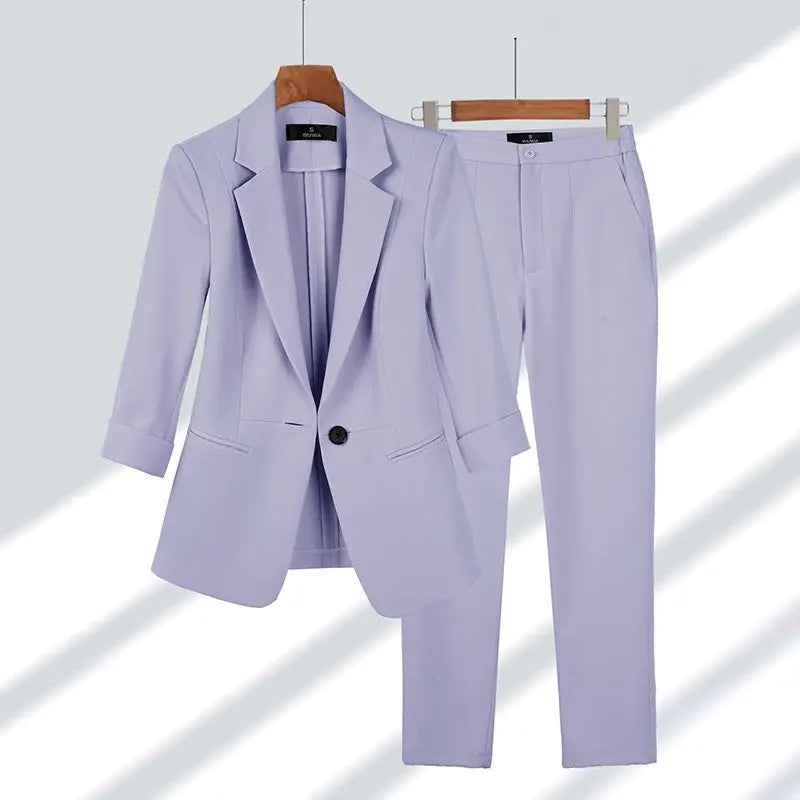 Sophie – Élégant Tailleur Structuré Femme Blazer & Pantalon