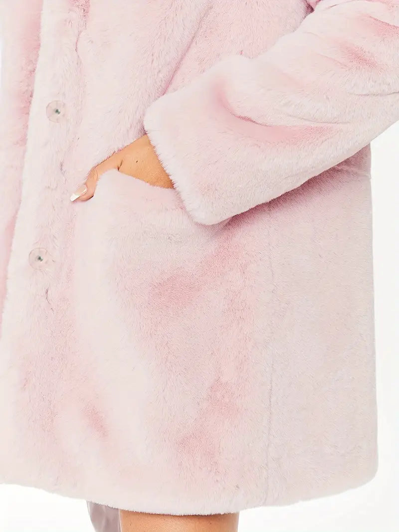 Mid-Length Women's Coat in Faux Fur