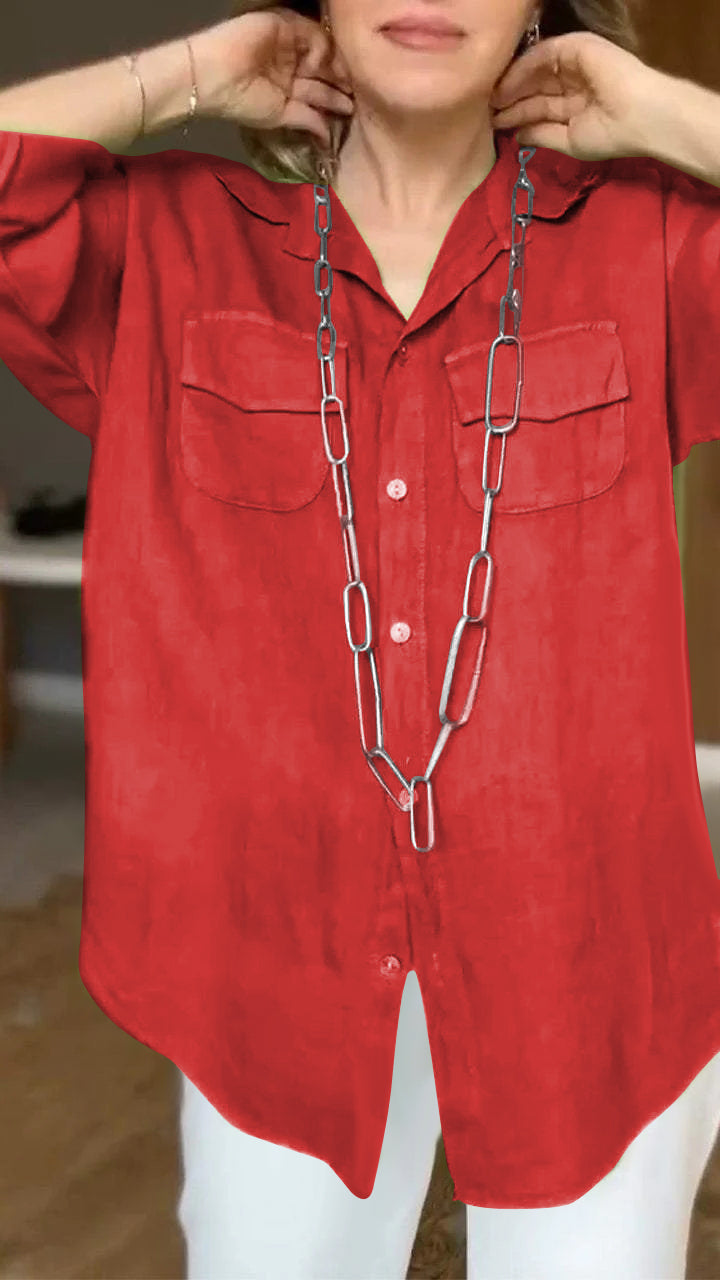 Chemise Femme - Manches Retroussables Col Classique