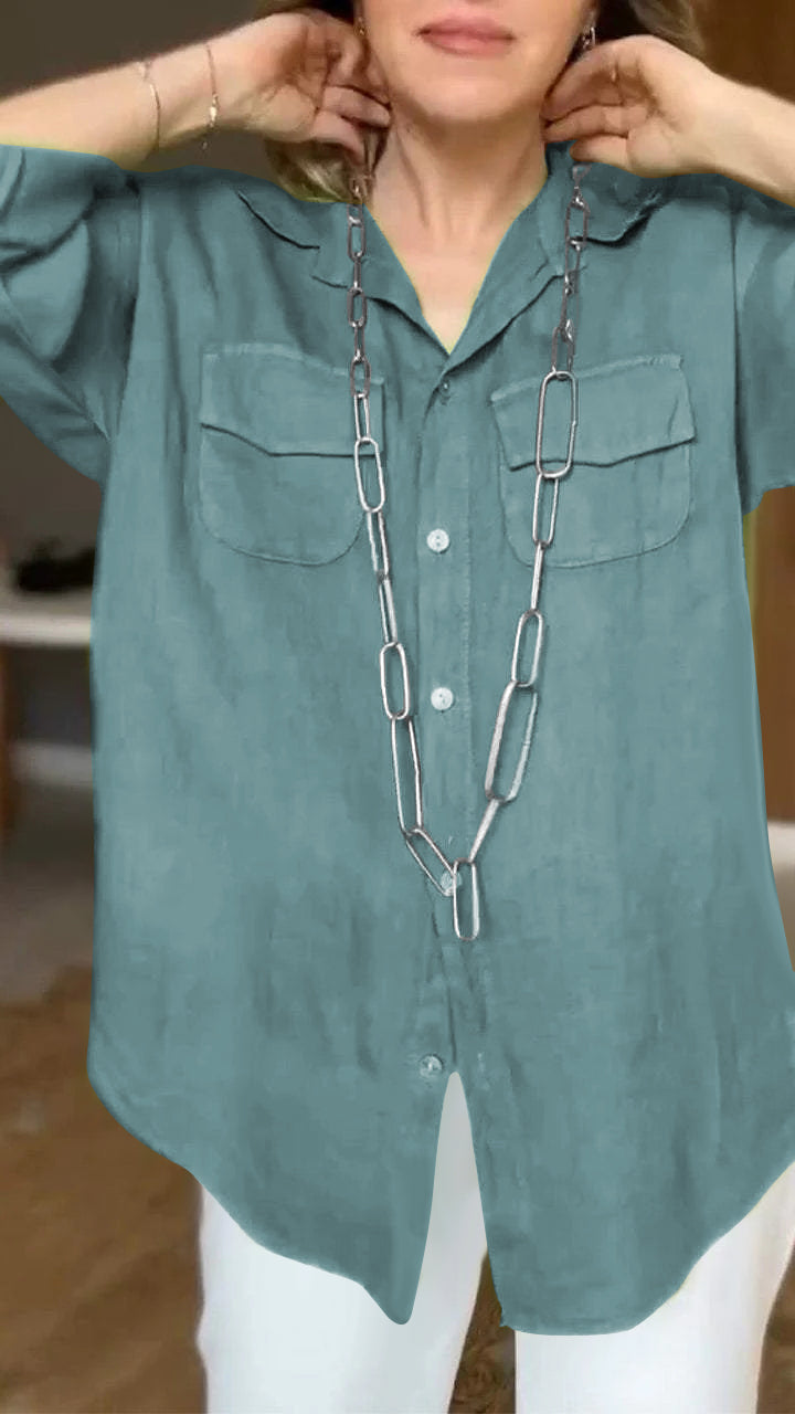 Chemise Femme - Manches Retroussables Col Classique