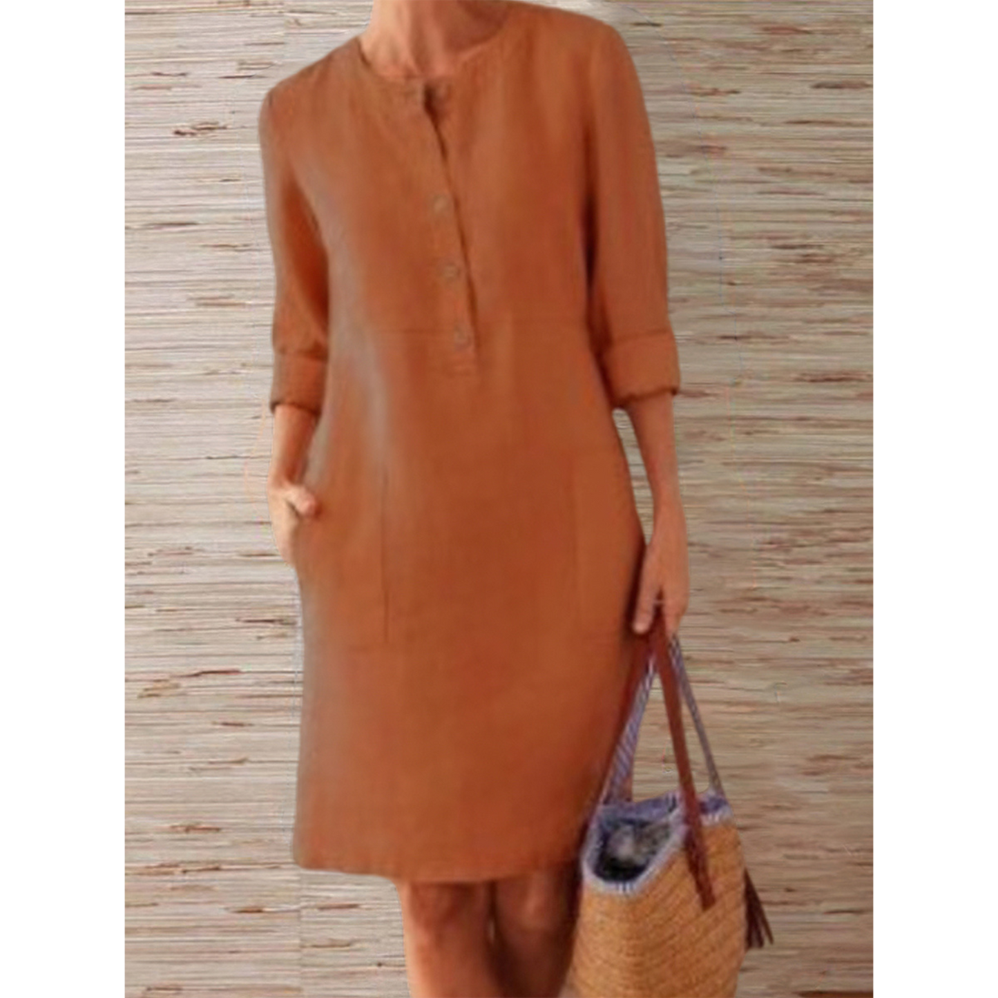 Emma – Robe en lin douce et respirante à boutons