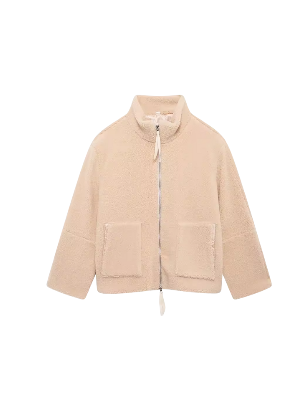 Sophie – Soft sherpa fleece jacket elegant and comfortable