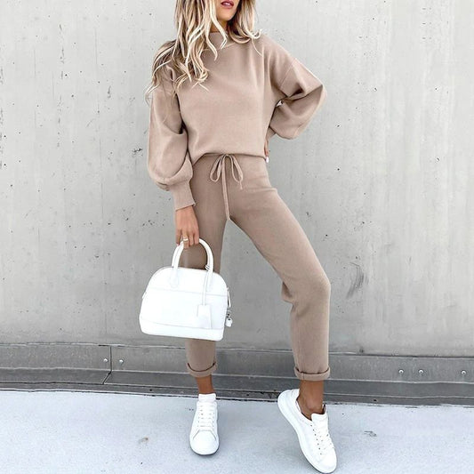 Completo Loungewear Donna - Felpa Girocollo Maniche Lunghe