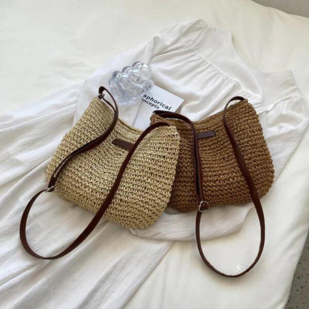 Sophie – Elegant Woven Shoulder Clutch Bag