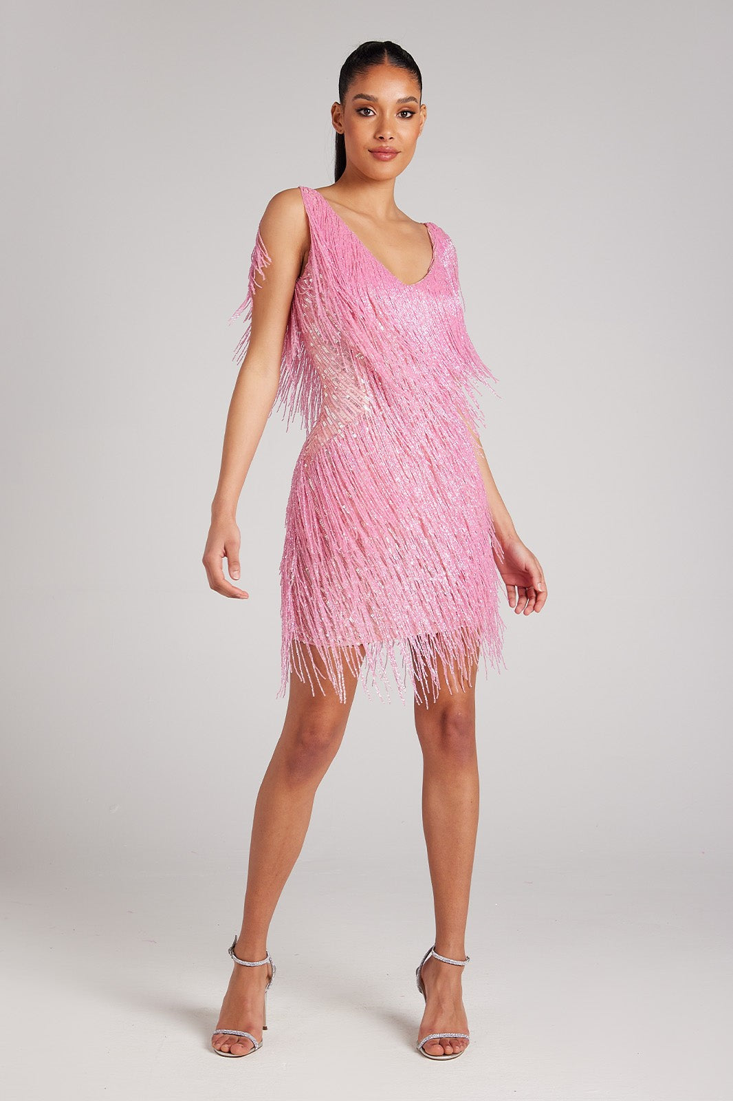 Sophie Shimmering and Elegant Fringe Beaded Robe