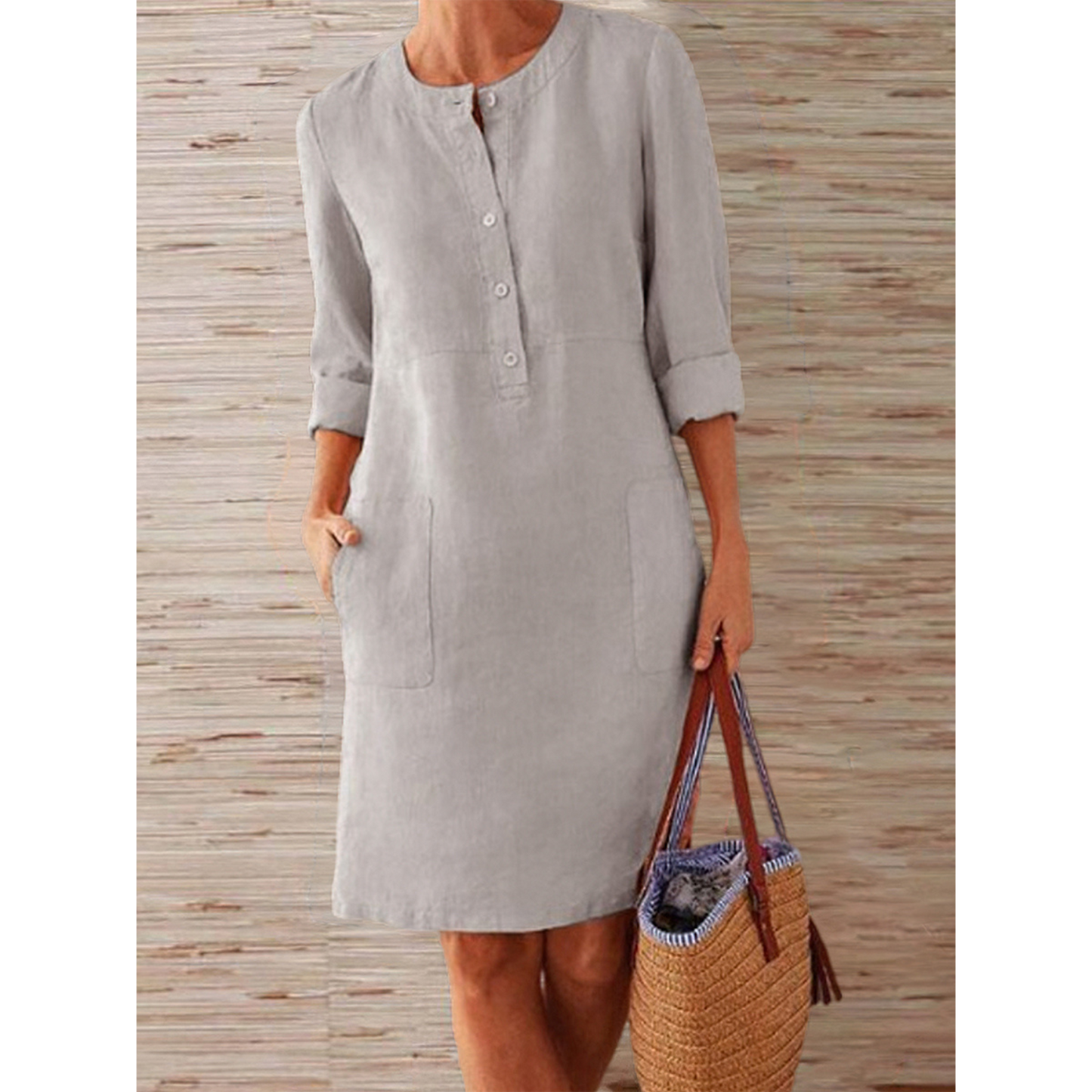 Emma – Robe en lin douce et respirante à boutons