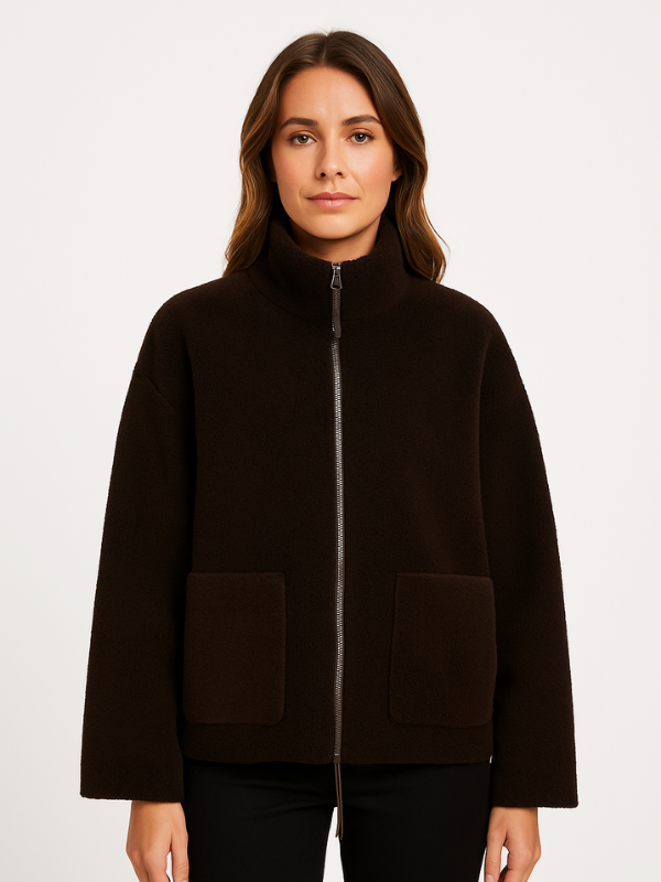 Sophie – Soft sherpa fleece jacket elegant and comfortable
