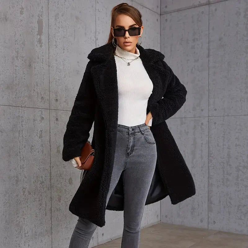 Soft Plush Jacket with Lapels