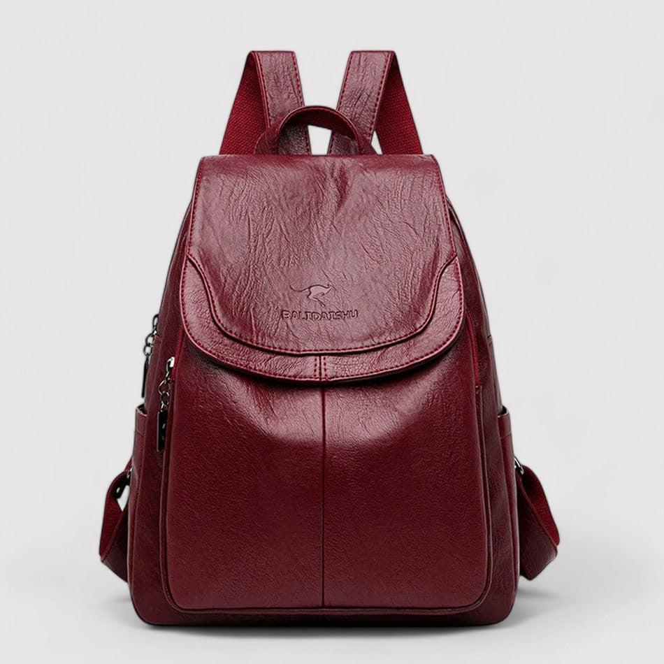 Lena Elegant Premium Leather Secure Backpack