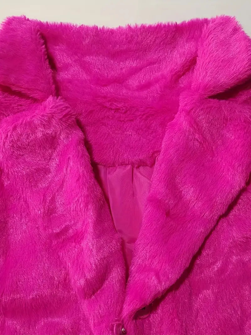 Mid-Length Women's Coat in Faux Fur