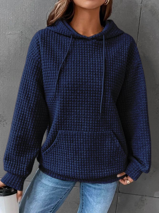 Chloé – Cozy waffle knit hoodie with hood and kangaroo pocket