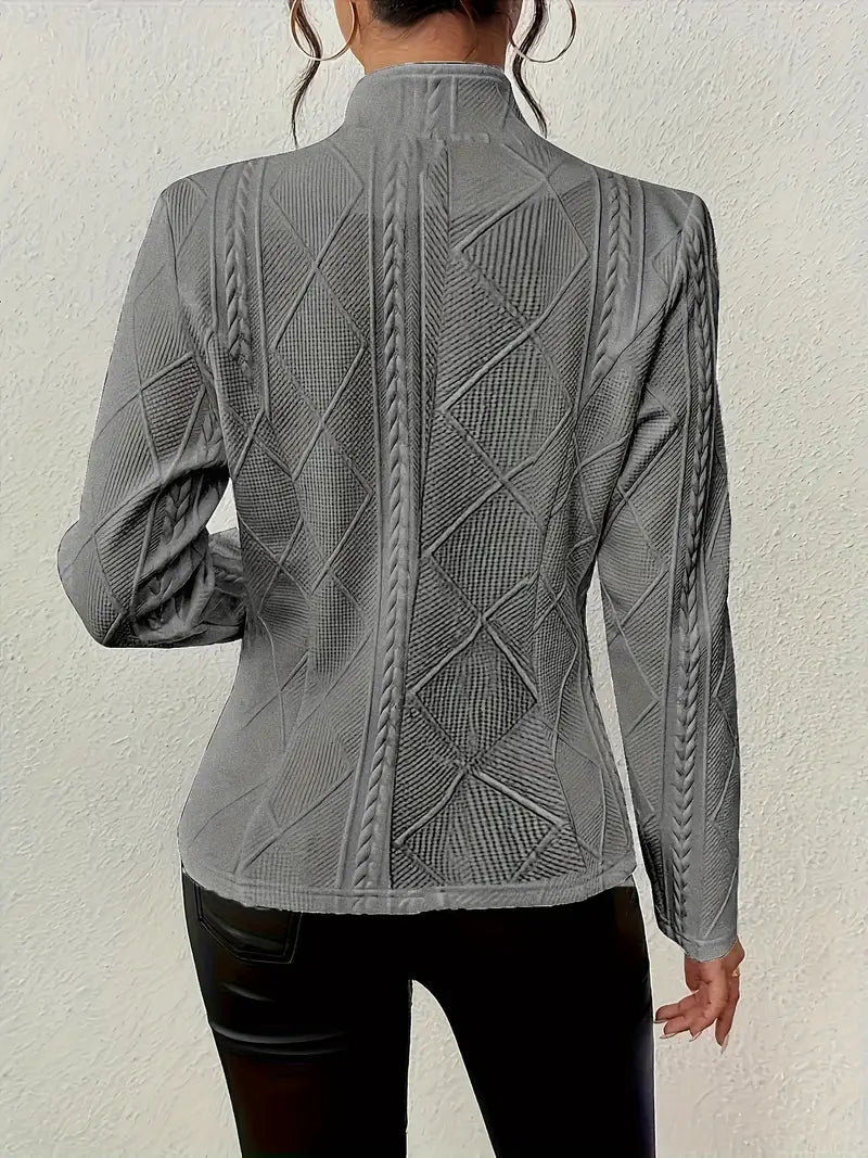 Léa Élégante Veste Texturée en Maille