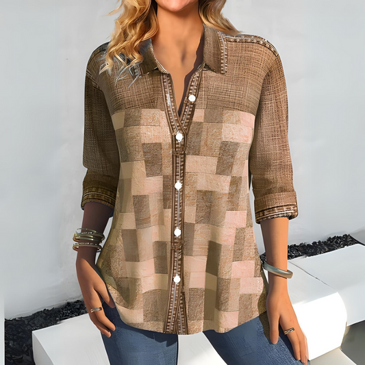 Camicetta Donna - Maniche 3/4 - Motivo Patchwork