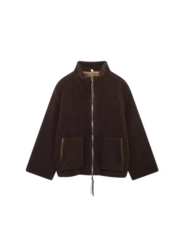 Sophie – Soft sherpa fleece jacket elegant and comfortable