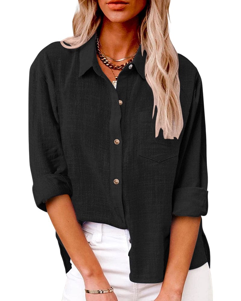 Women's Shirt - Roll-Up Long Sleeves