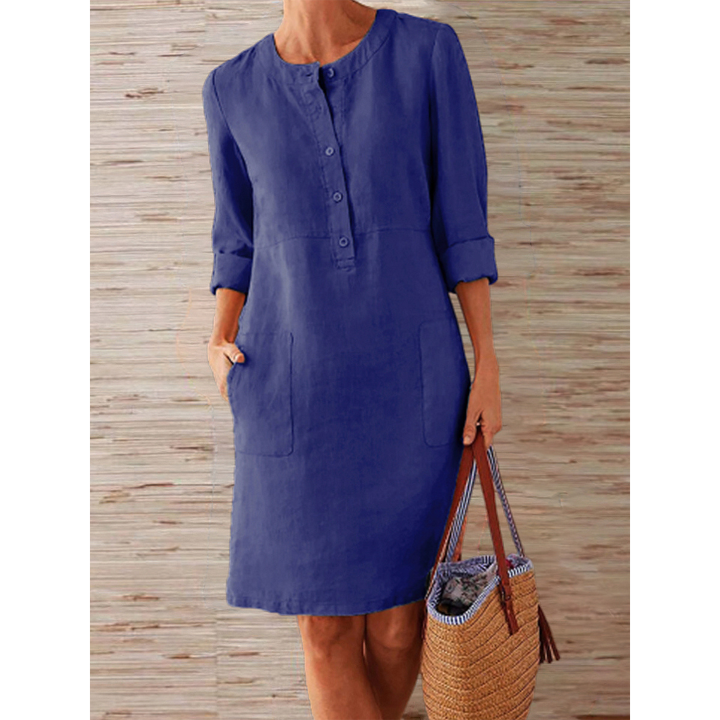 Emma – Robe en lin douce et respirante à boutons