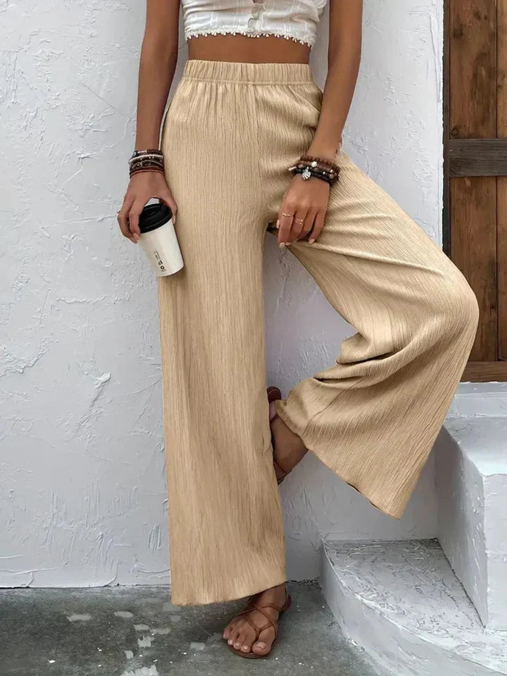 Women's Wide Leg Pants - High Waist Comfortable and Lightweight
