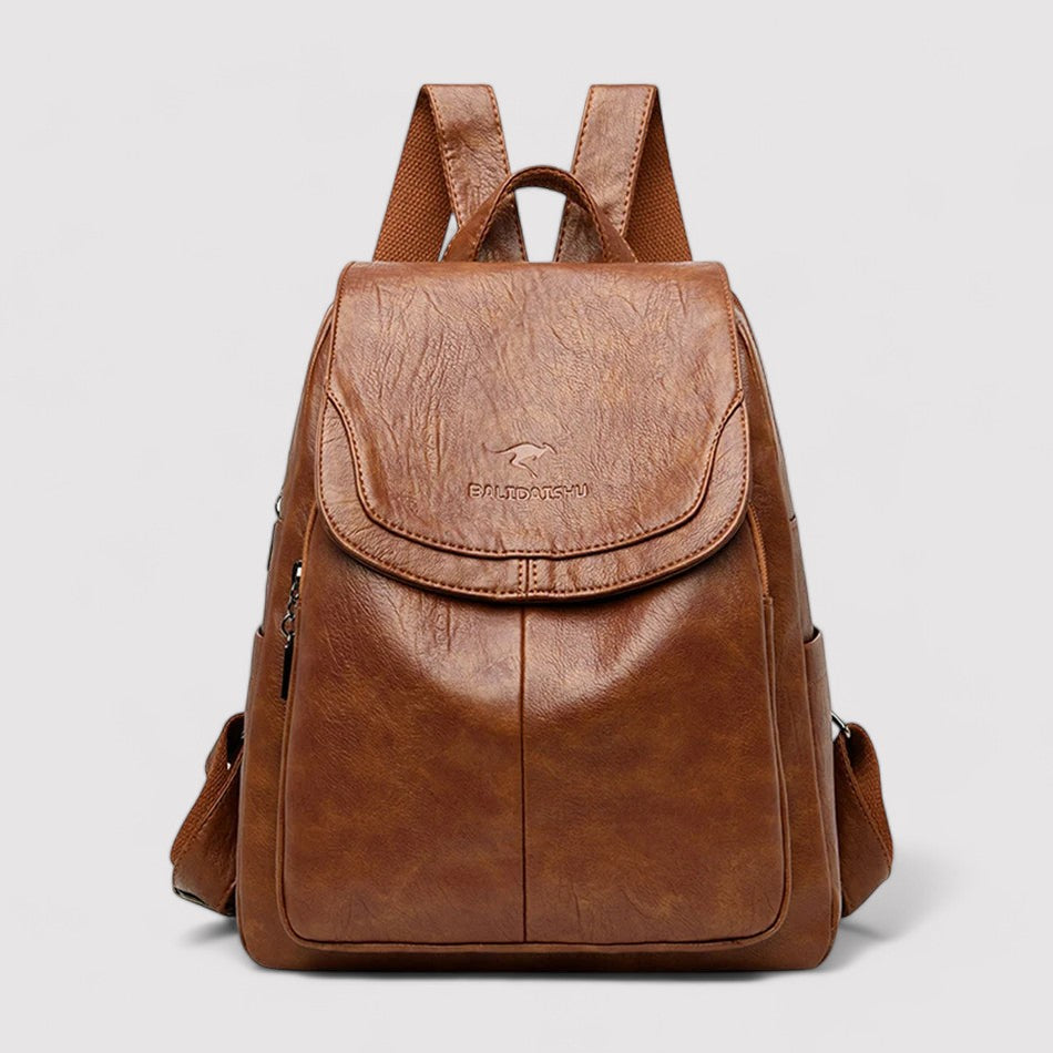 Lena Elegant Premium Leather Secure Backpack