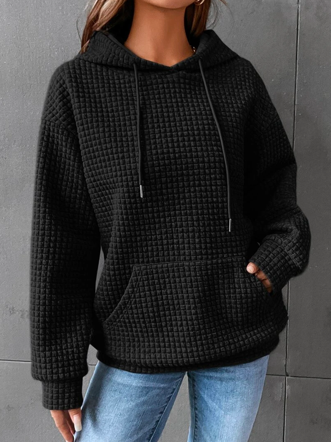Chloé – Cozy waffle knit hoodie with hood and kangaroo pocket