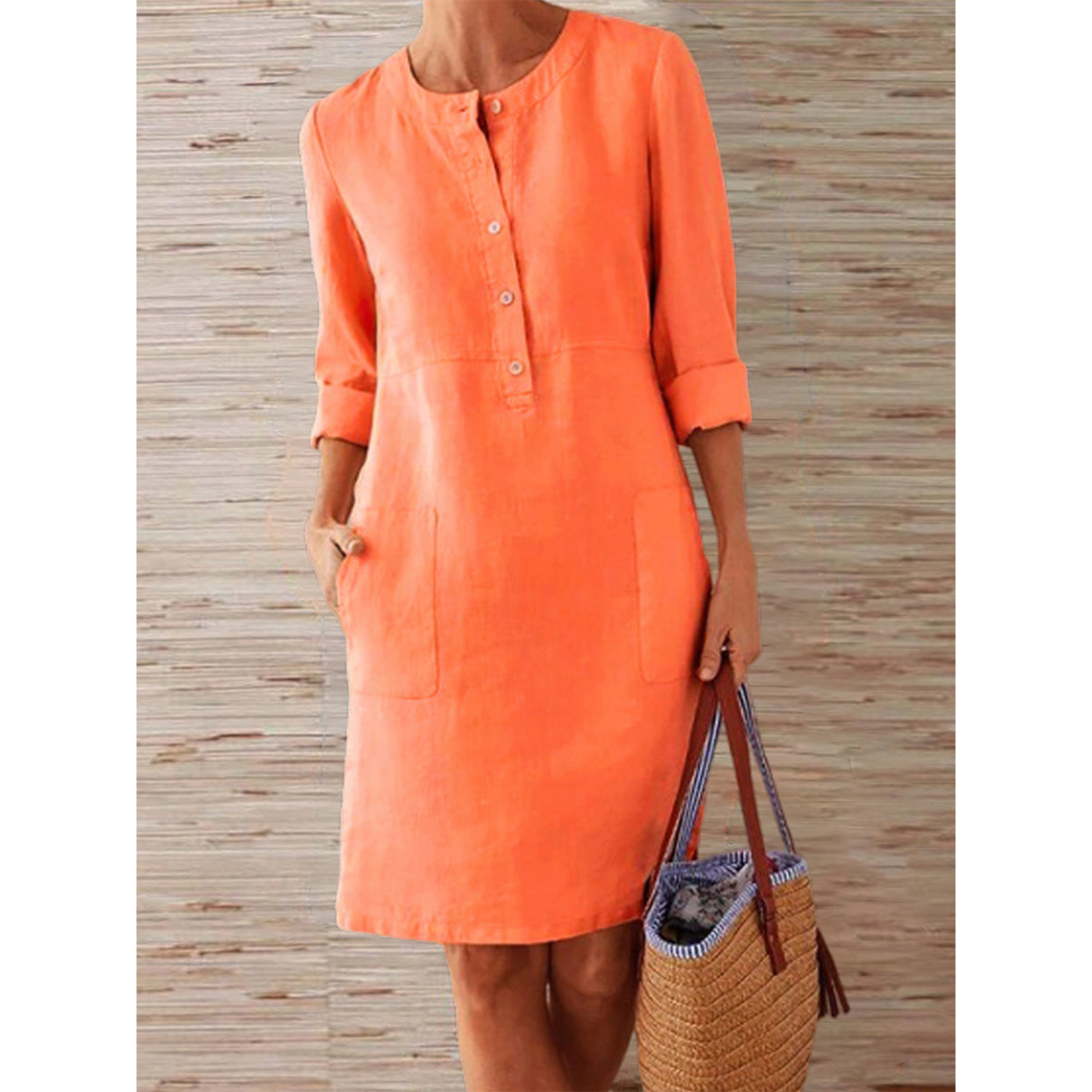 Emma – Robe en lin douce et respirante à boutons