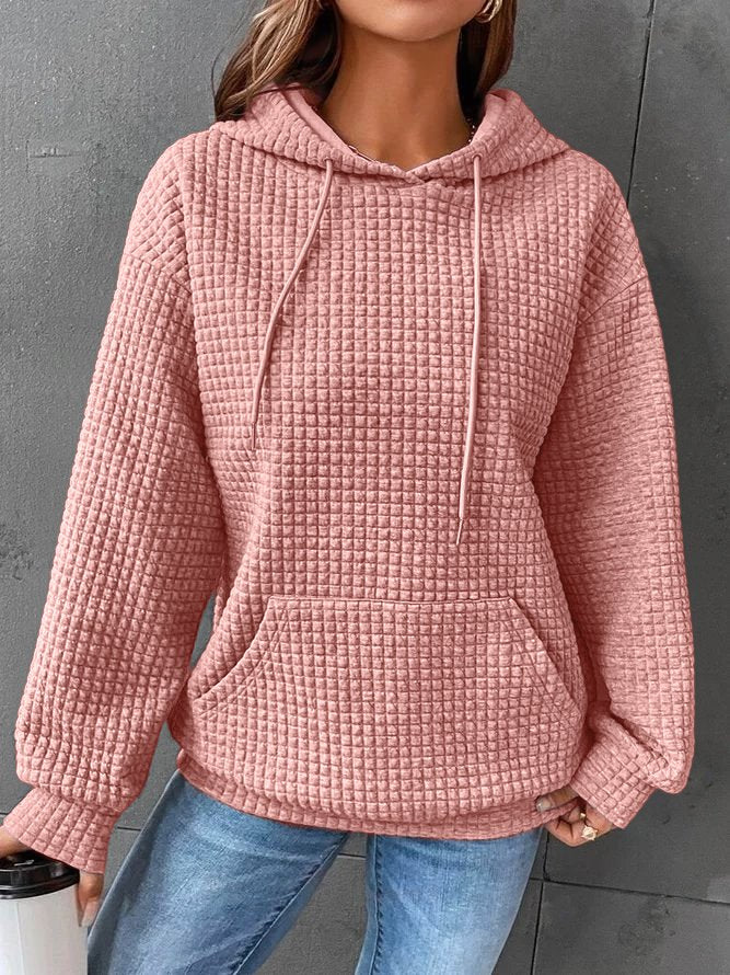Chloé – Cozy waffle knit hoodie with hood and kangaroo pocket