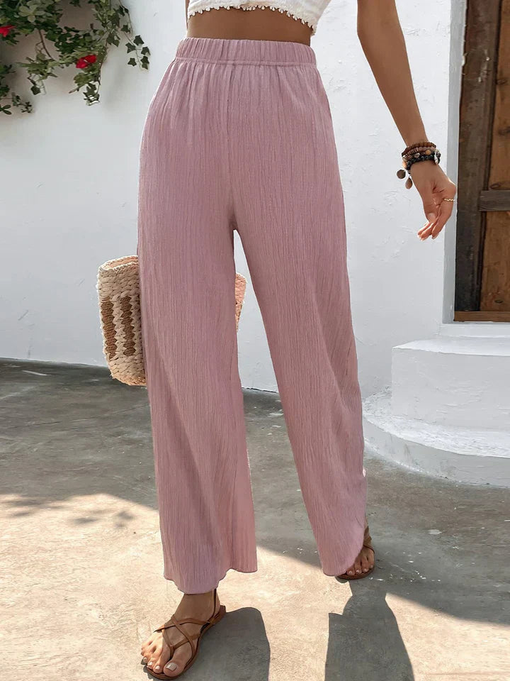 Women's Wide Leg Pants - High Waist Comfortable and Lightweight