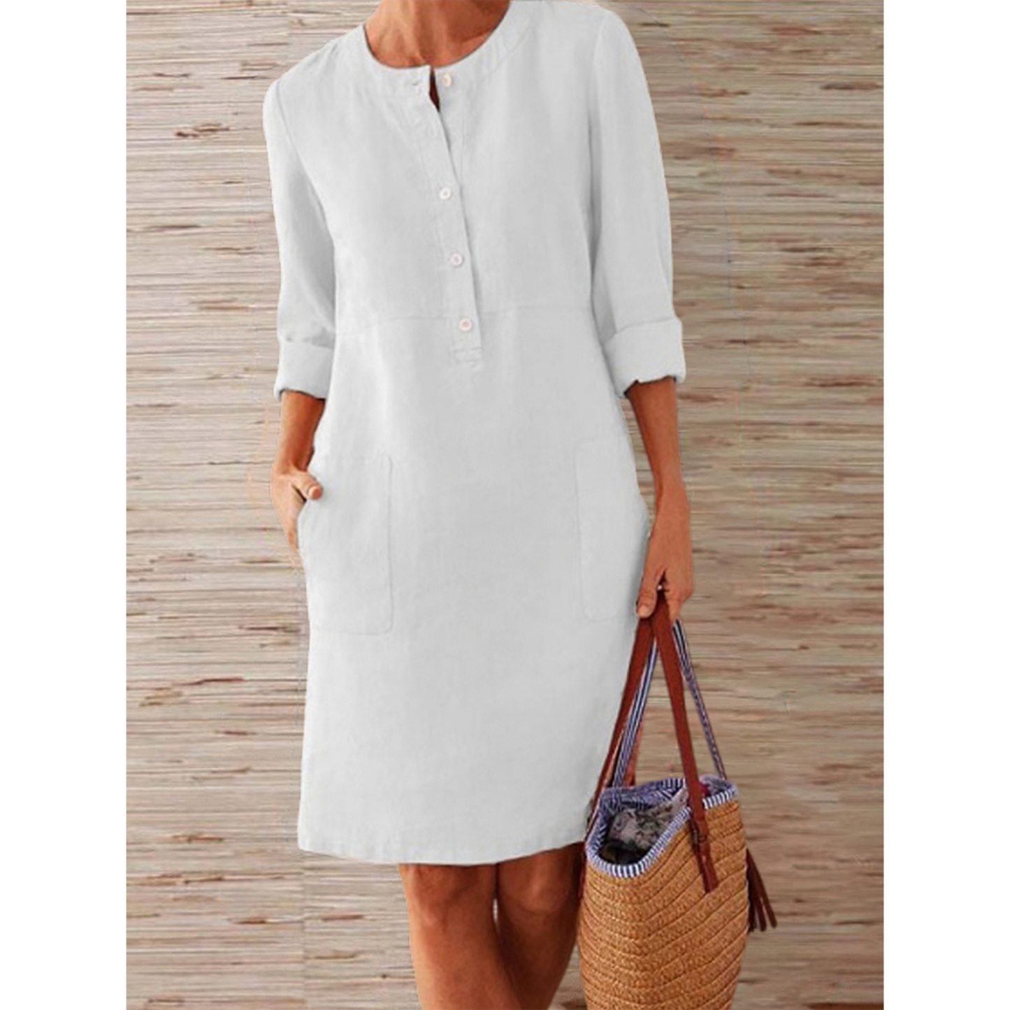 Emma – Robe en lin douce et respirante à boutons