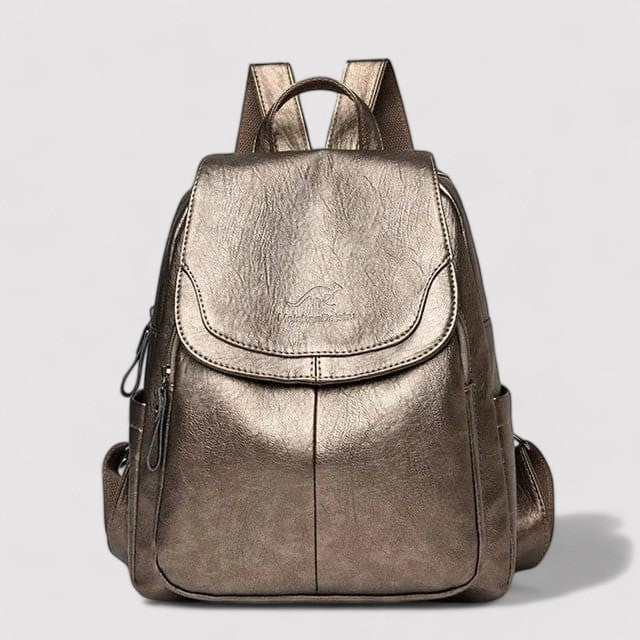 Lena Elegant Premium Leather Secure Backpack
