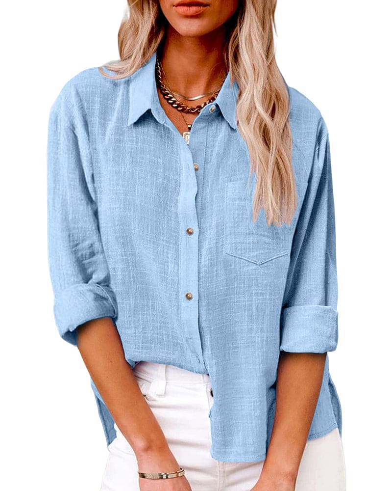 Women's Shirt - Roll-Up Long Sleeves