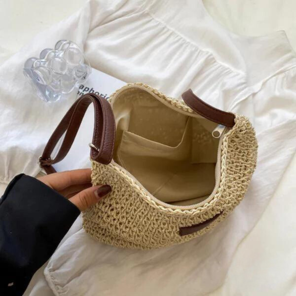 Sophie – Elegant Woven Shoulder Clutch Bag