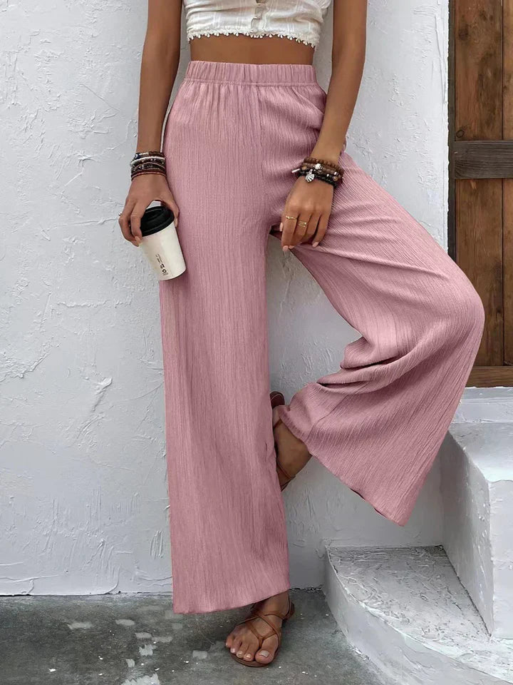 Women's Wide Leg Pants - High Waist Comfortable and Lightweight