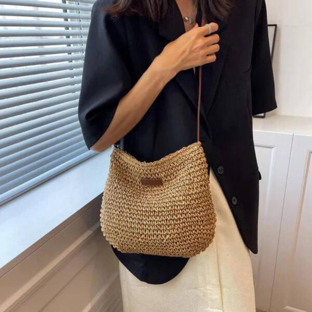 Sophie – Elegant Woven Shoulder Clutch Bag