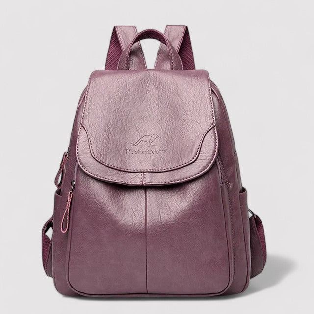 Lena Elegant Premium Leather Secure Backpack